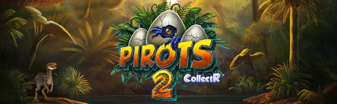 Pirots 2 kampagnebanner med dinosaurer og fugle