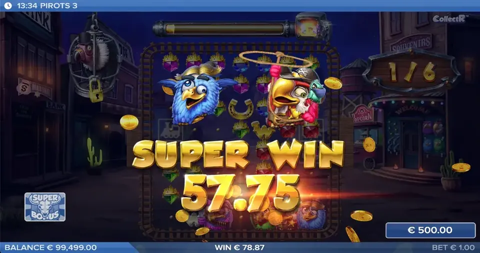 Pirots 3 super gevinstskærm