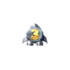 Pirots 4 opgraderingssymbol (+3 niveauer) i Lost in Space